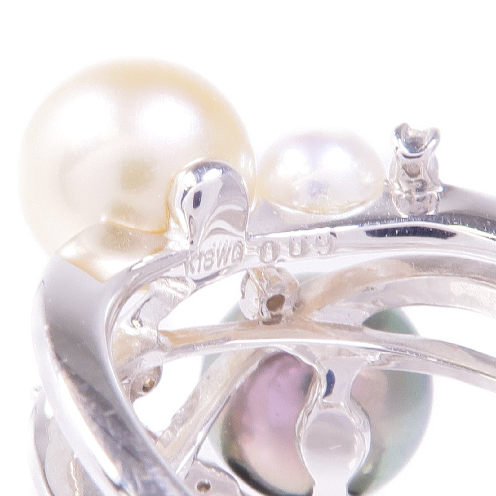 JEWELRY 18K白金Pearl Diamond Ring珍珠/鑽石戒指US#5.75