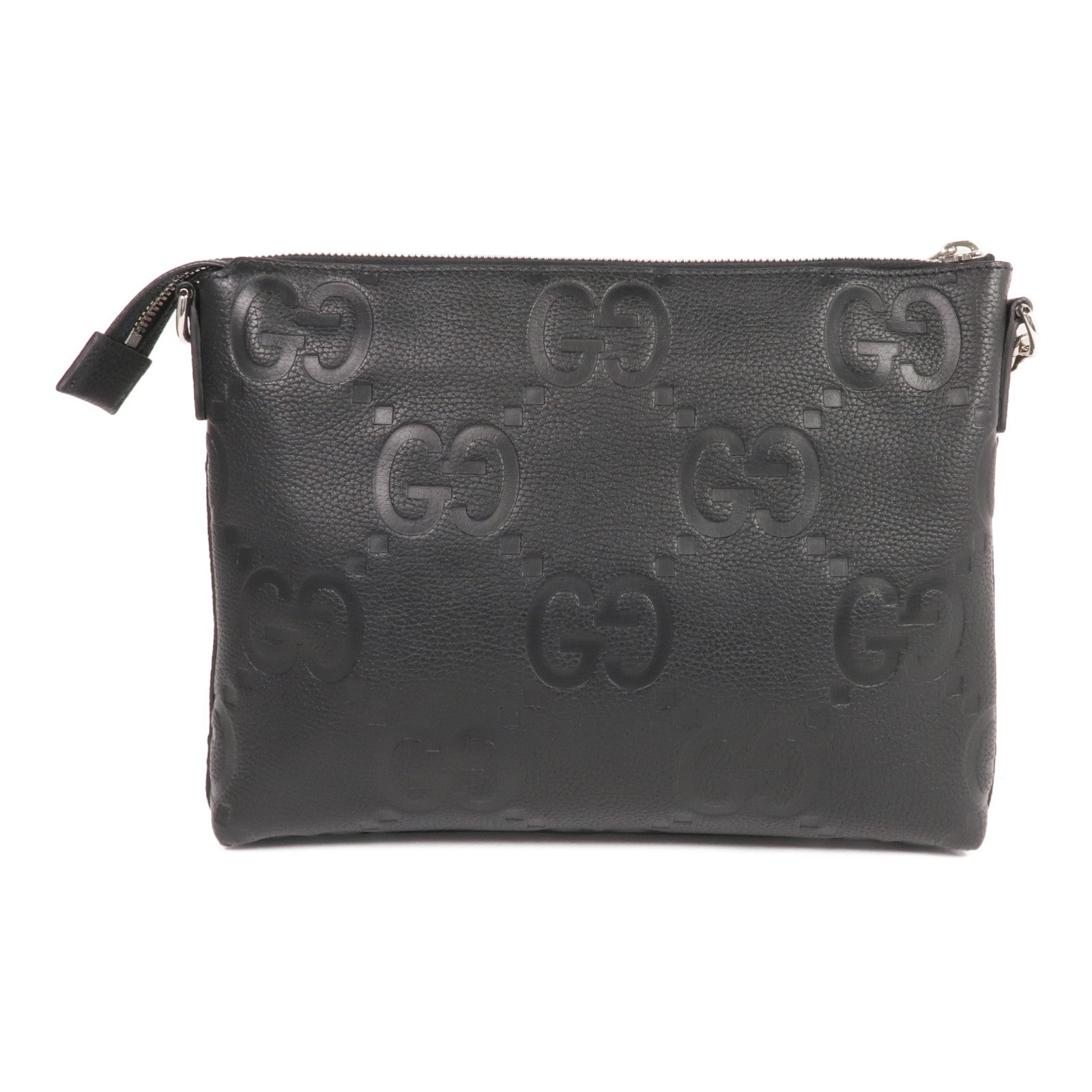 GUCCI 牛皮皮革GG Jumbo Medium Crossbody Bag銀扣肩背袋