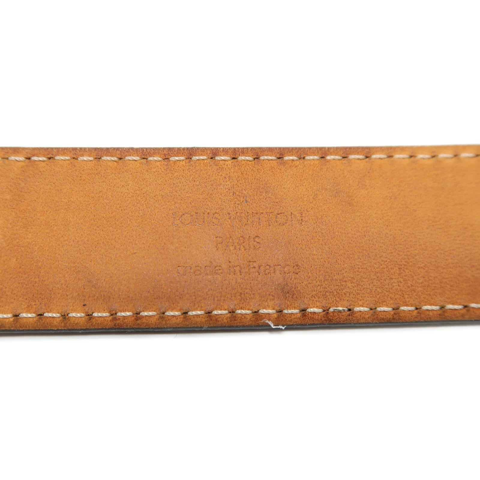 LOUIS VUITTON Monogram Belt金扣皮帶啡色
