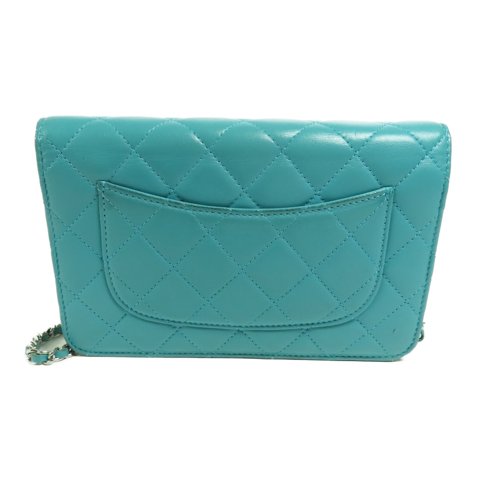 CHANEL 羊皮皮革WOC Wallet On Chain銀扣鏈帶肩背袋