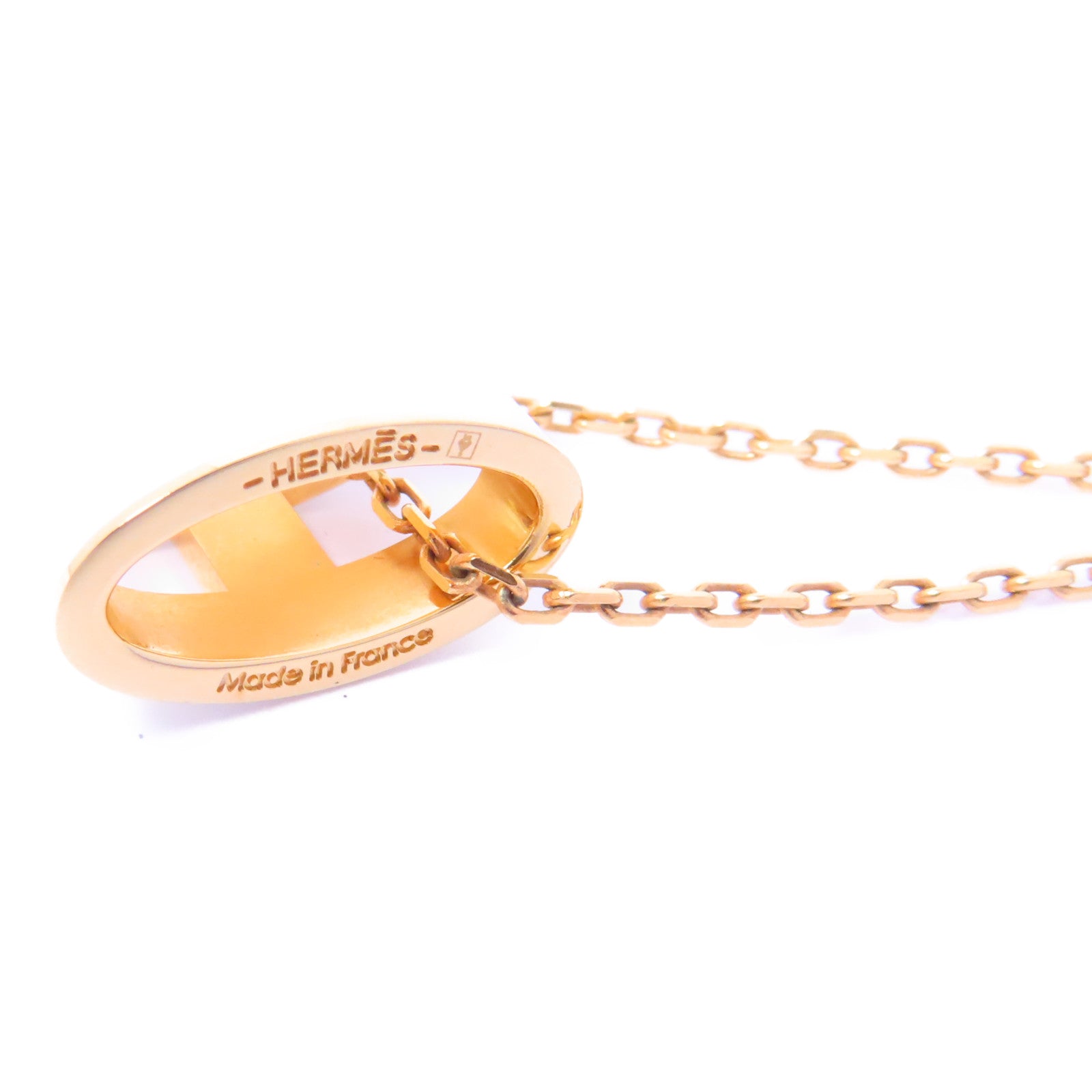 HERMES 金屬Pop H Necklace項鍊白色/金色