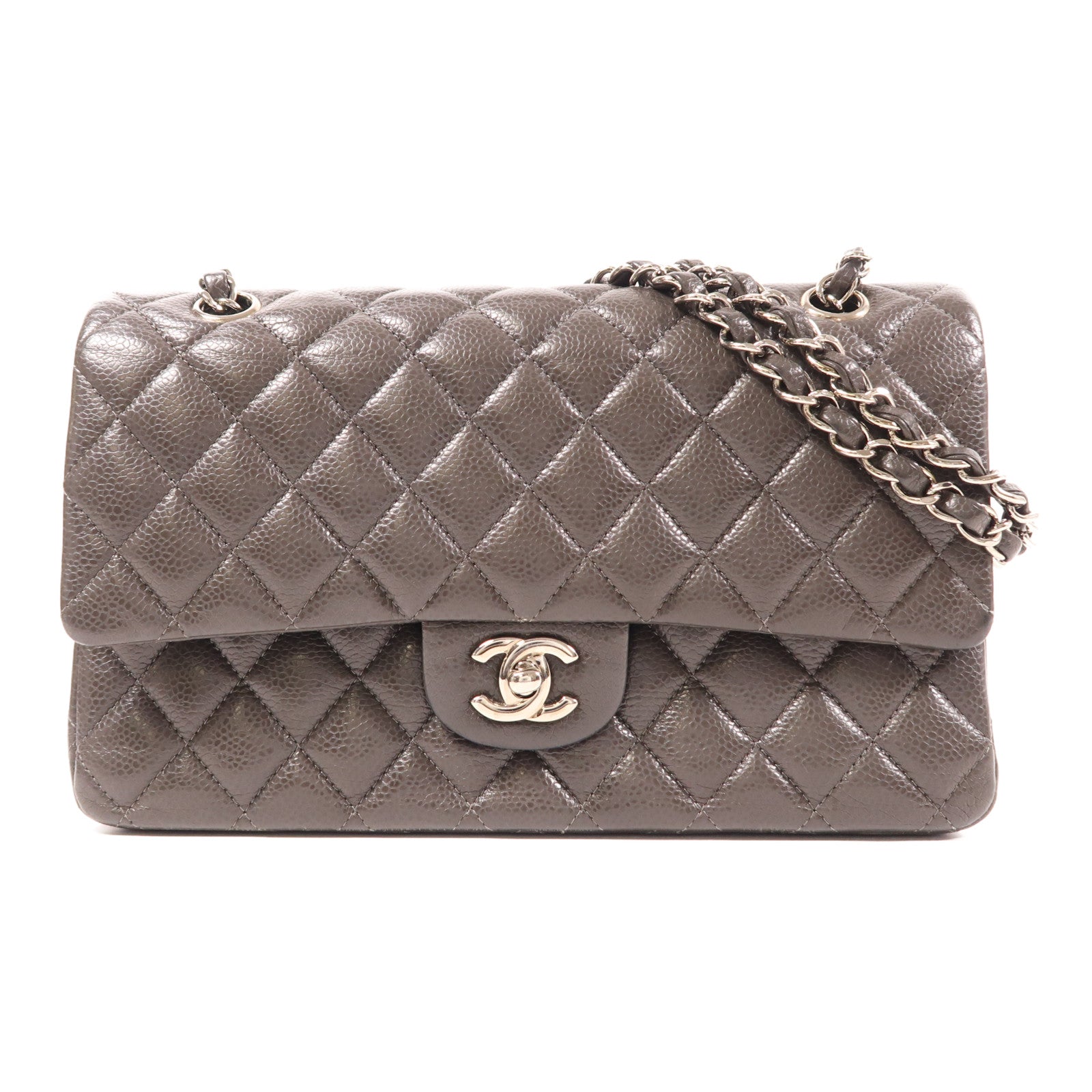 CHANEL 牛皮皮革Classic 25銀扣鏈帶肩背袋