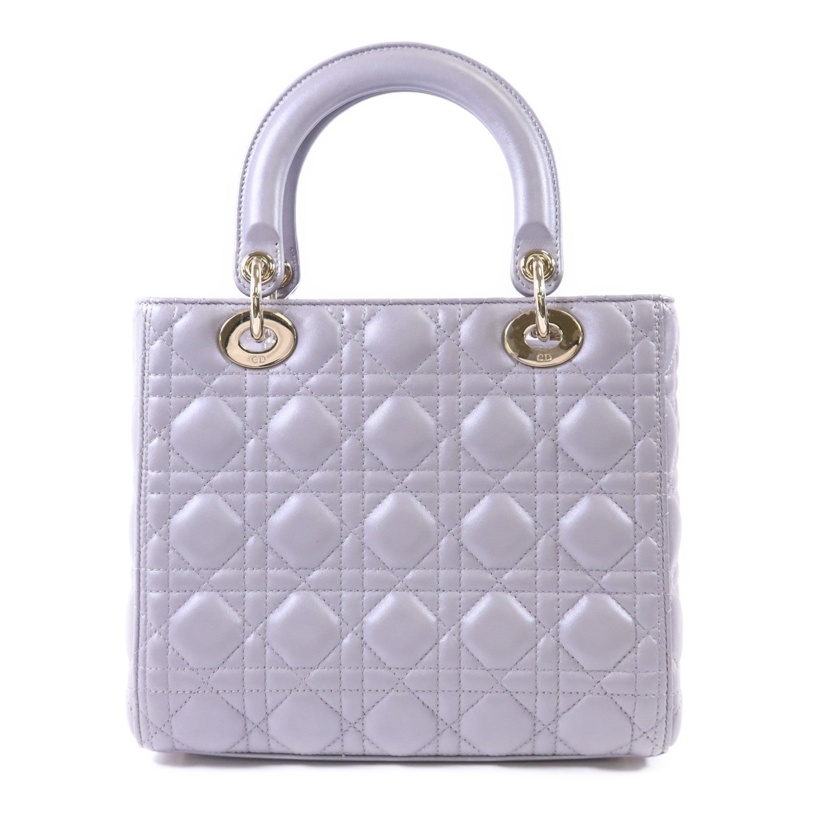 Dior 羊皮皮革Lady Dior Medium金扣手挽肩背兩用袋