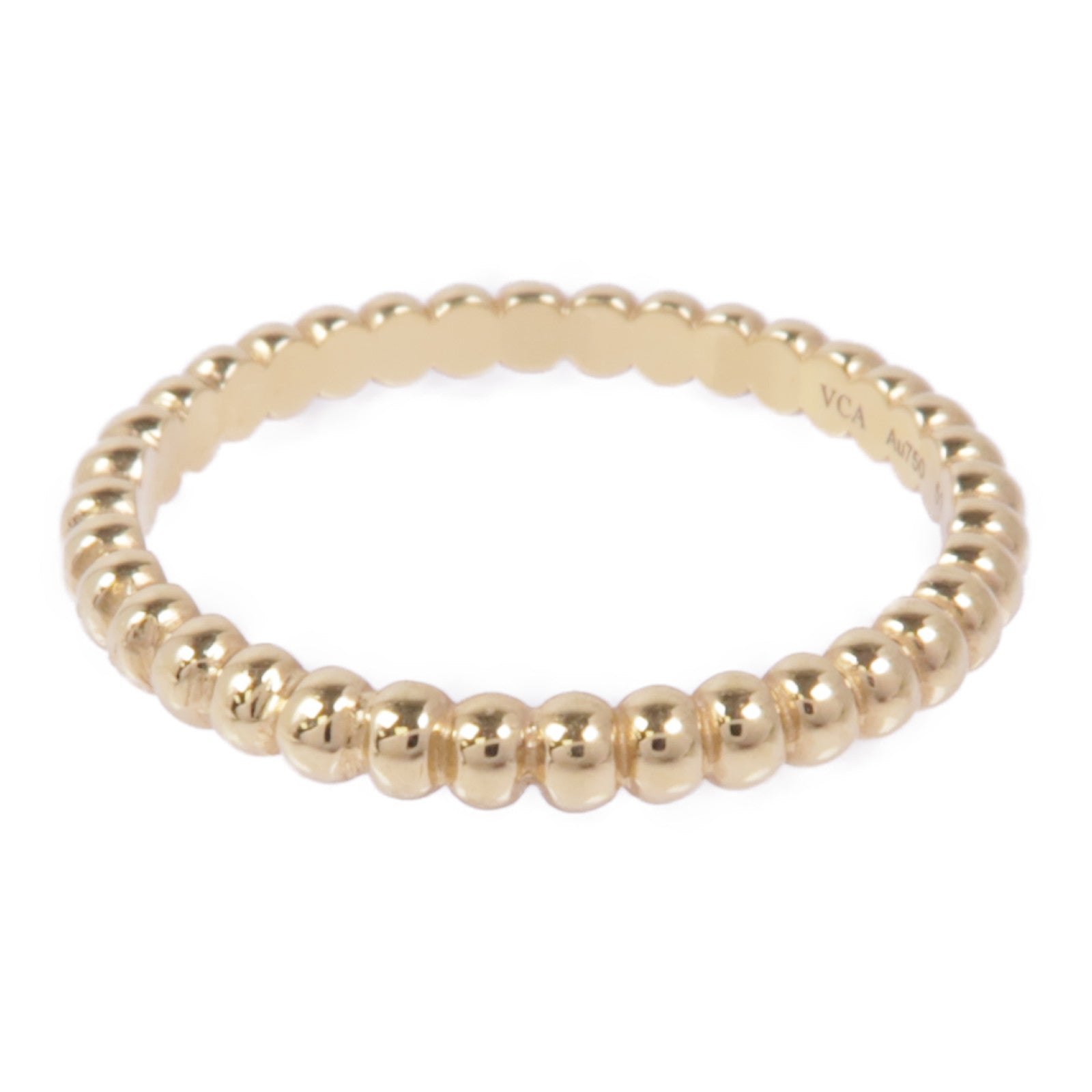 Van Cleef & Arpels 18K黃金Perlee Pearls of Gold Ring戒指#51/US#5.5