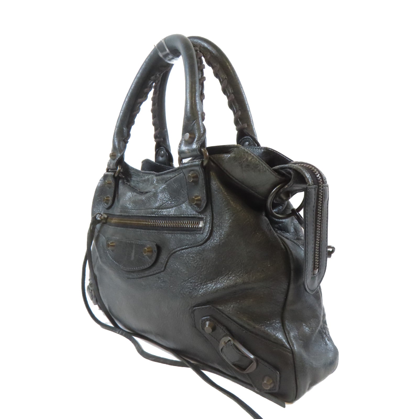 BALENCIAGA 牛皮皮革2 Way Shoulder Bag金扣手挽肩背兩用袋黑色