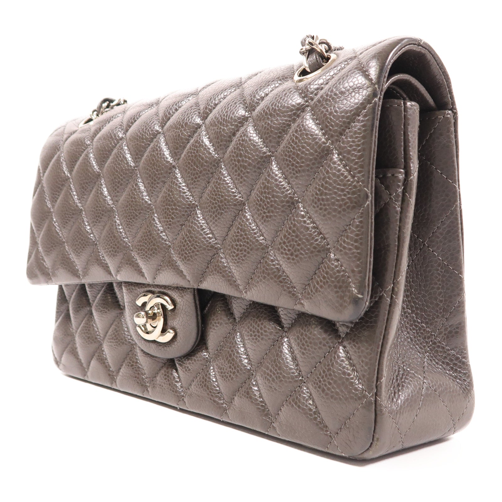 CHANEL 牛皮皮革Classic 25銀扣鏈帶肩背袋