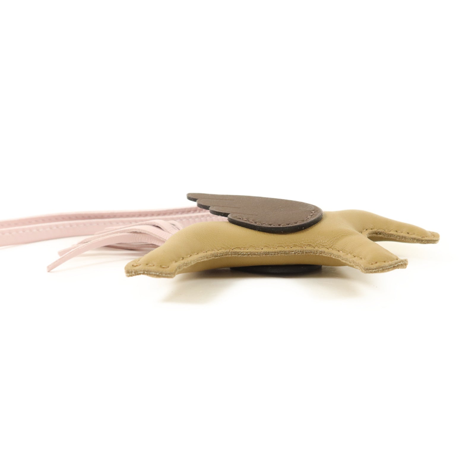 HERMES Milo皮革/Swift皮革Rodeo Pegase PM掛飾Moka/Mauve Pale/Beige Marfa