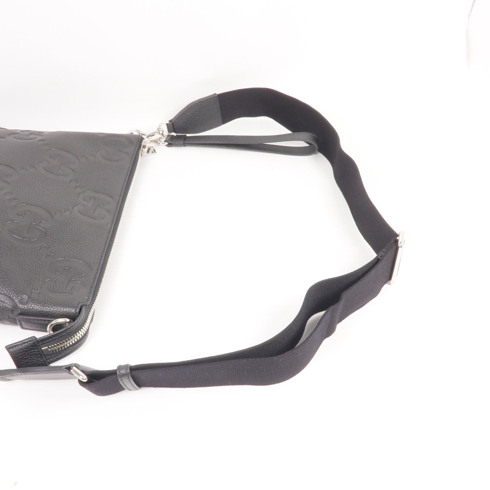 GUCCI 牛皮皮革GG Jumbo Medium Crossbody Bag銀扣肩背袋