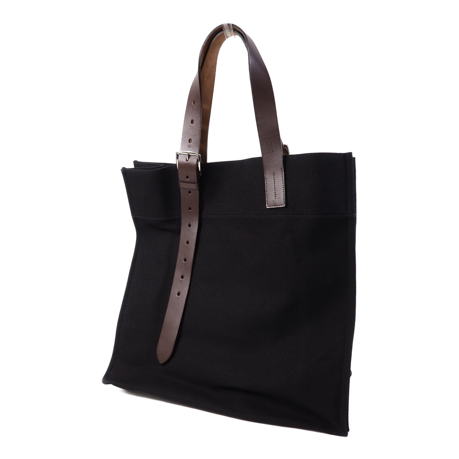 HERMES 帆布Etriviere Shopping Bag銀扣手挽袋Black
