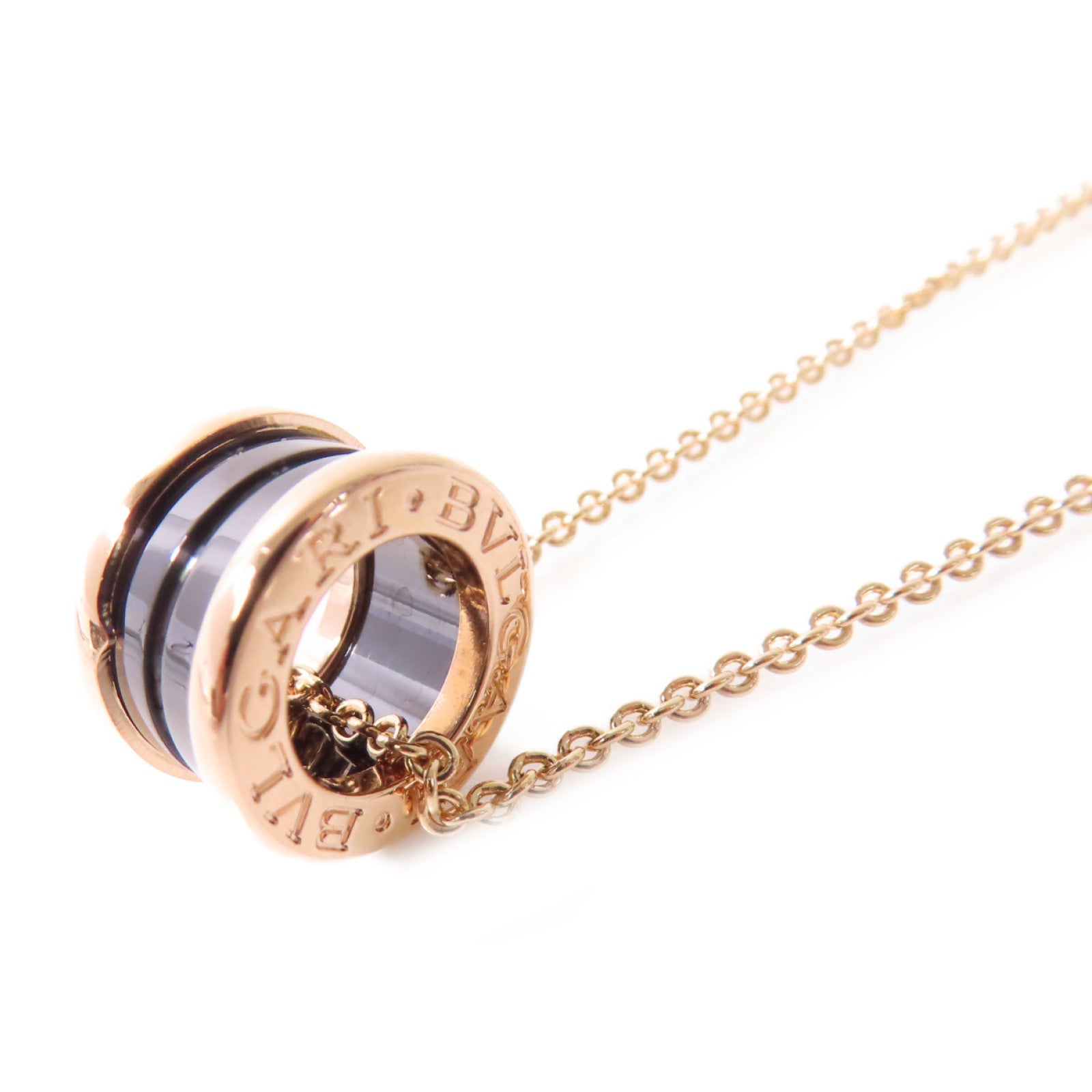 BVLGARI 18K玫瑰金/陶瓷B-Zero 1 Necklace金扣項鍊
