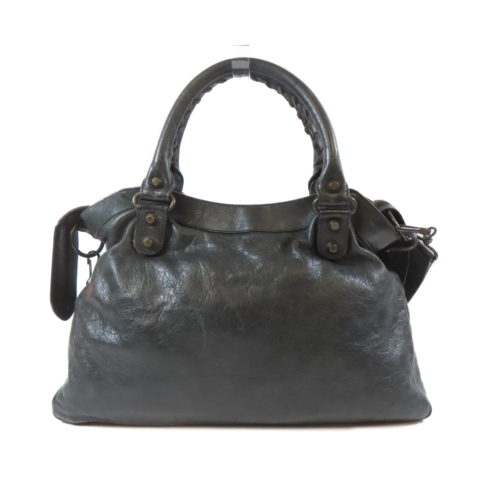 BALENCIAGA 牛皮皮革2 Way Shoulder Bag金扣手挽肩背兩用袋黑色