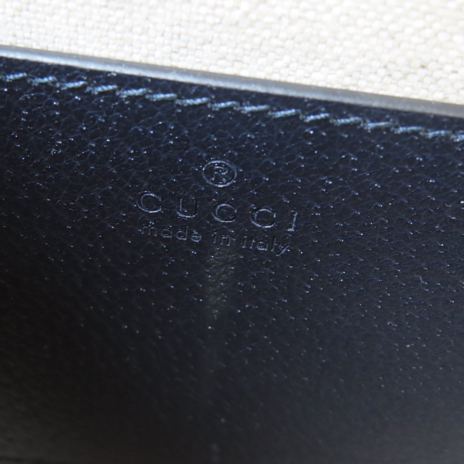 GUCCI 塗層帆布Ophidia GG Small銀扣鏈帶肩背袋啡色/藍色