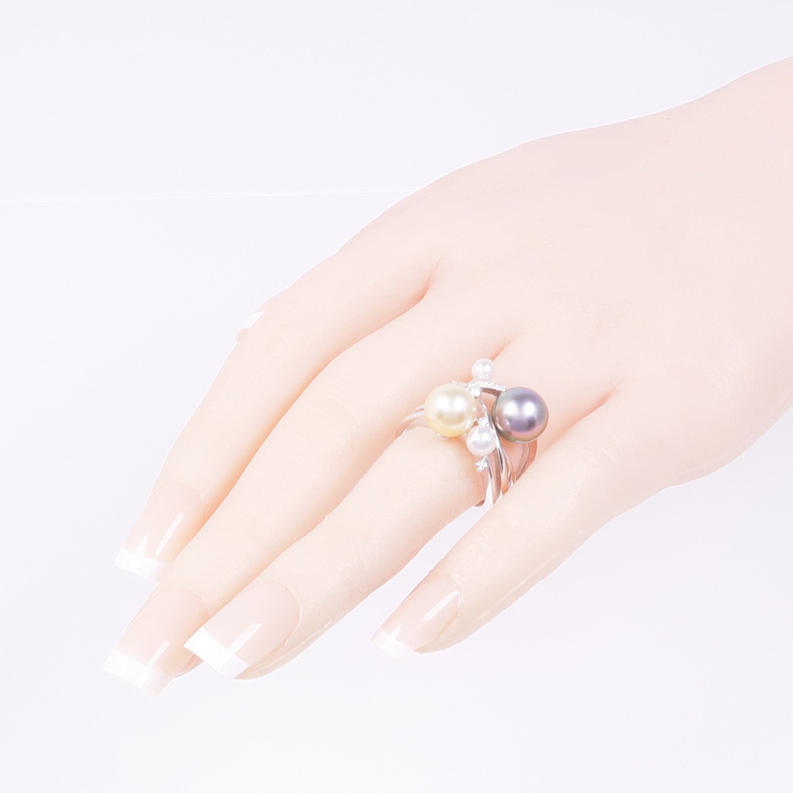 JEWELRY 18K白金Pearl Diamond Ring珍珠/鑽石戒指US#5.75
