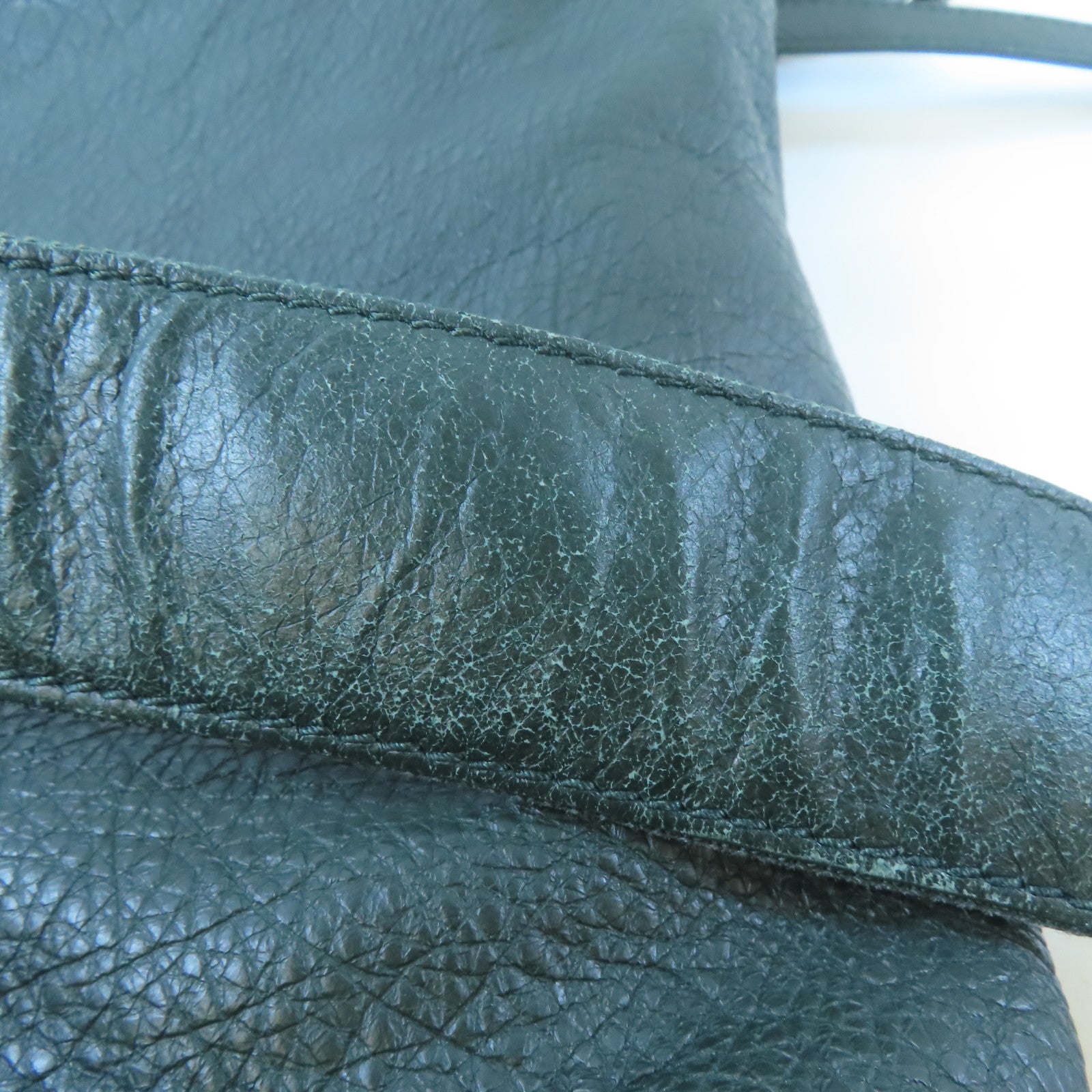 BALENCIAGA 牛皮皮革Traveller Backpack銀扣背包綠色