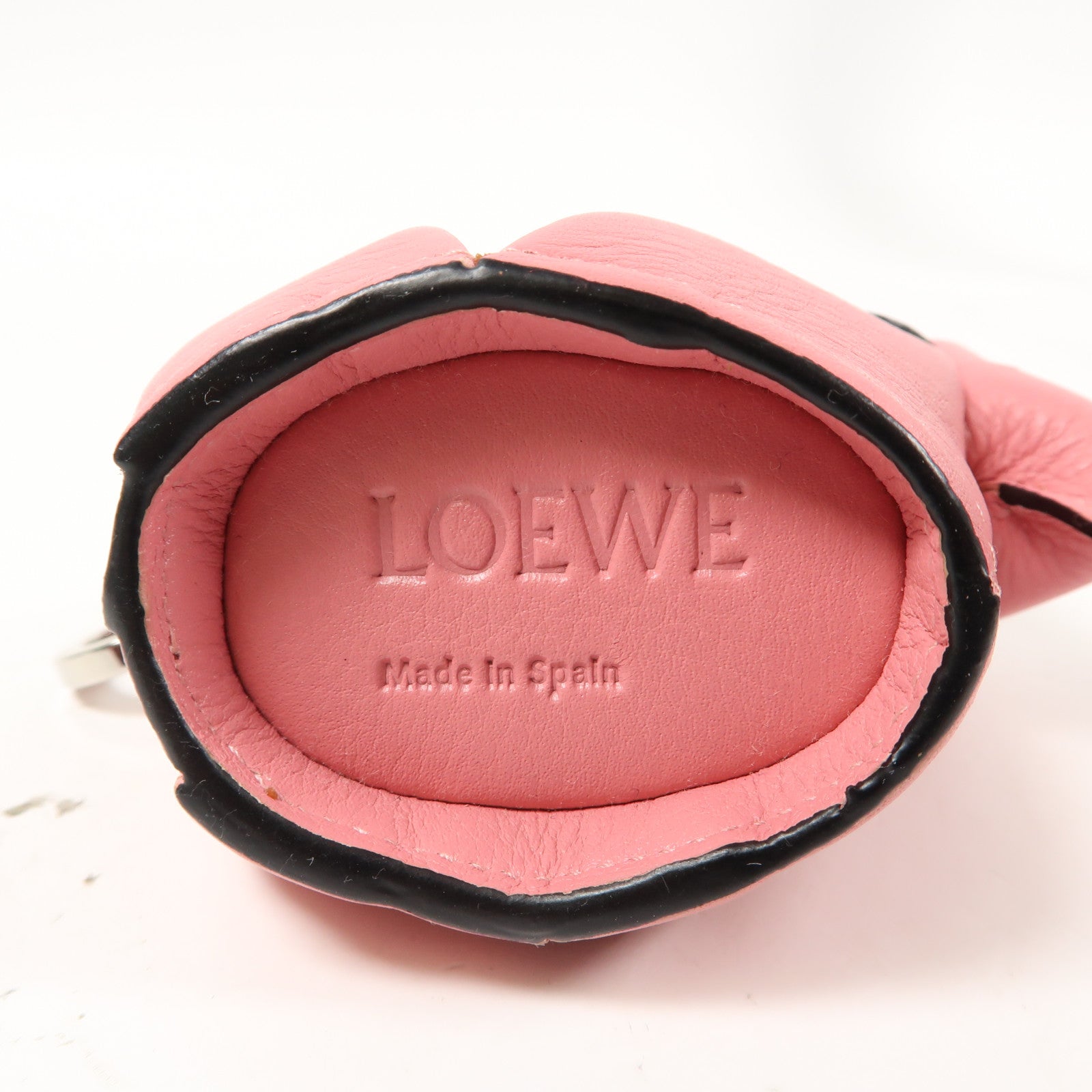 LOEWE 【激減優惠】牛皮皮革Elephant Coin Case銀扣零錢包粉紅色