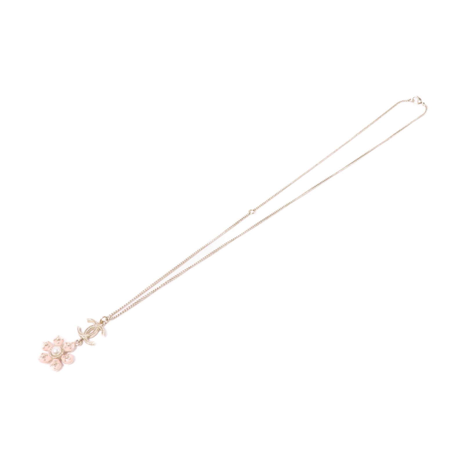 CHANEL 金屬Necklace項鍊粉紅色/金色