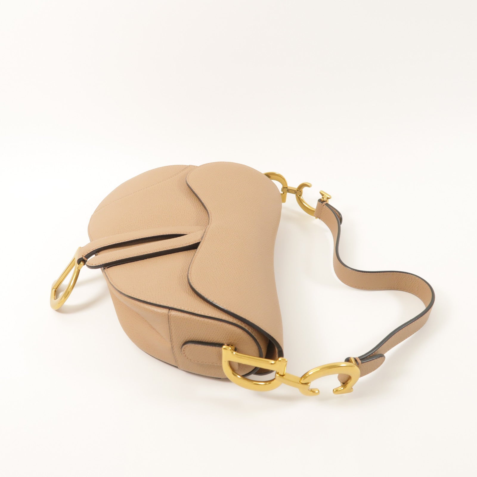 Dior 牛皮皮革Saddle Bag金扣肩背袋