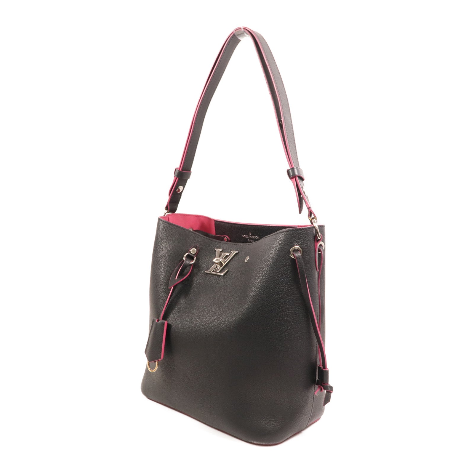 LOUIS VUITTON 牛皮皮革Lockme Bucket銀扣肩背袋