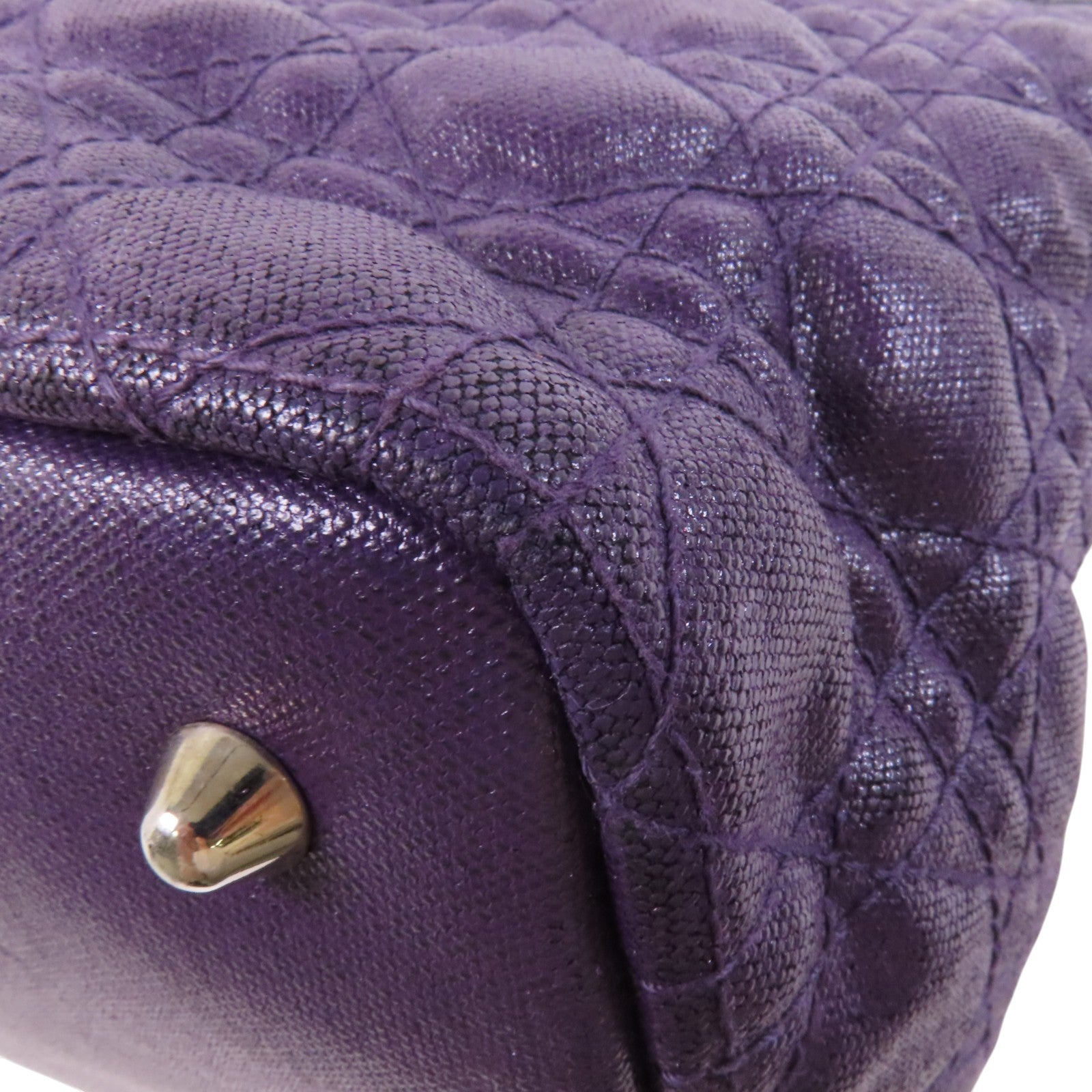 Dior 牛皮皮革Tote Bag銀扣肩背袋