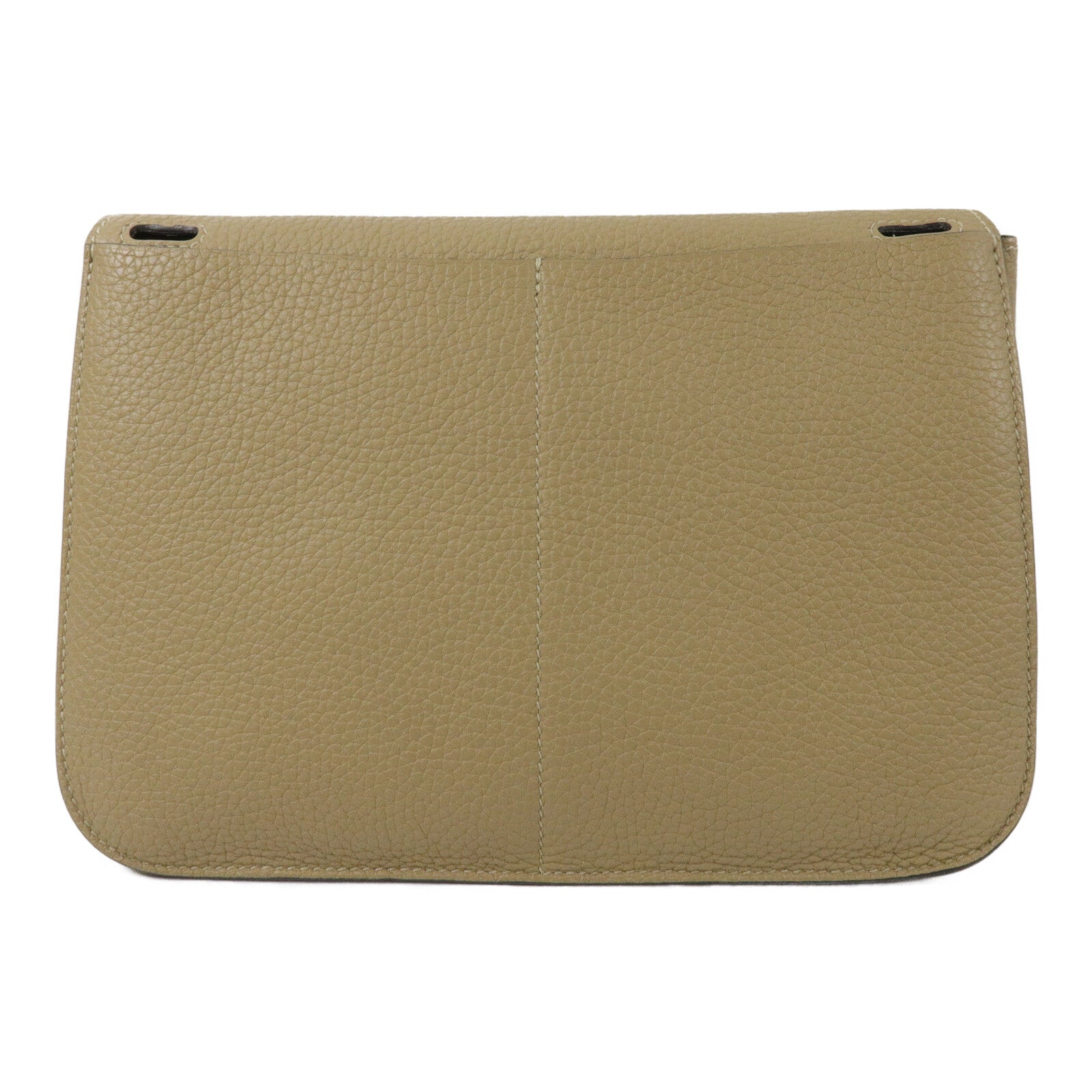 HERMES Clemence皮革/Swift皮革Halzan 25手挽肩背兩用袋Trench/Etoupe