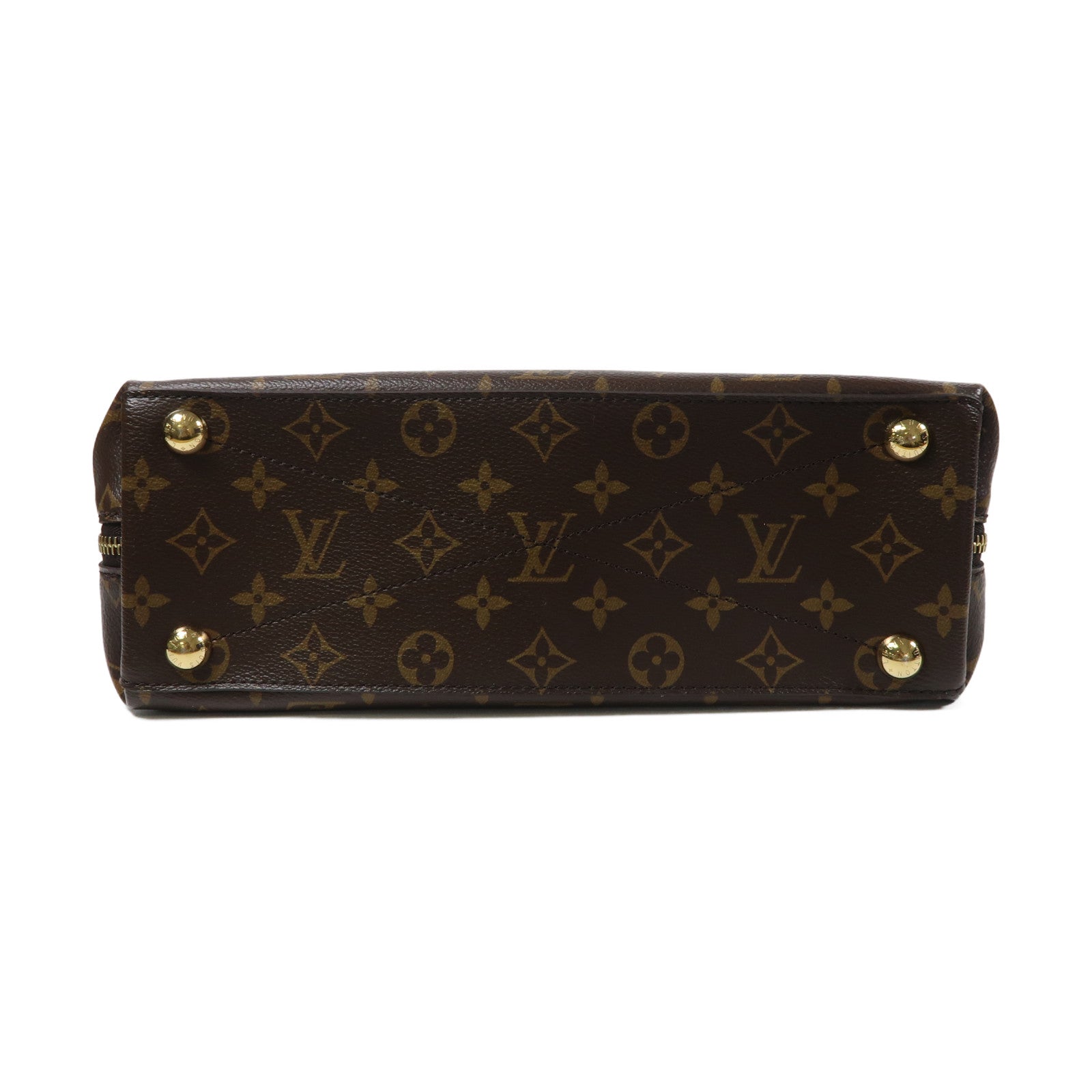 LOUIS VUITTON Monogram Voltaire金扣手挽袋啡色