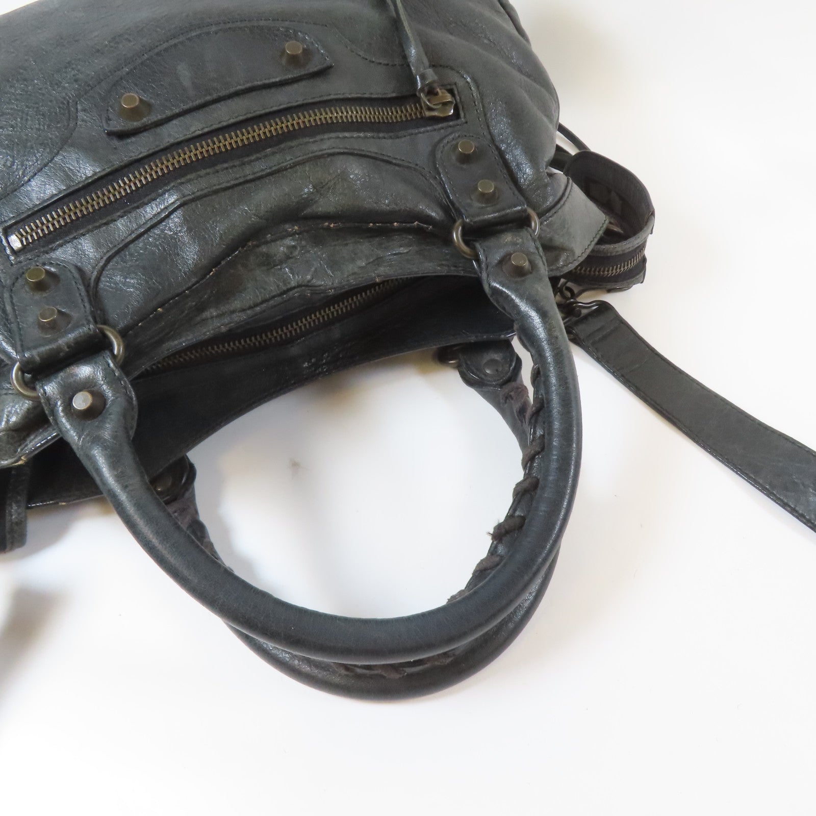 BALENCIAGA 牛皮皮革2 Way Shoulder Bag金扣手挽肩背兩用袋黑色