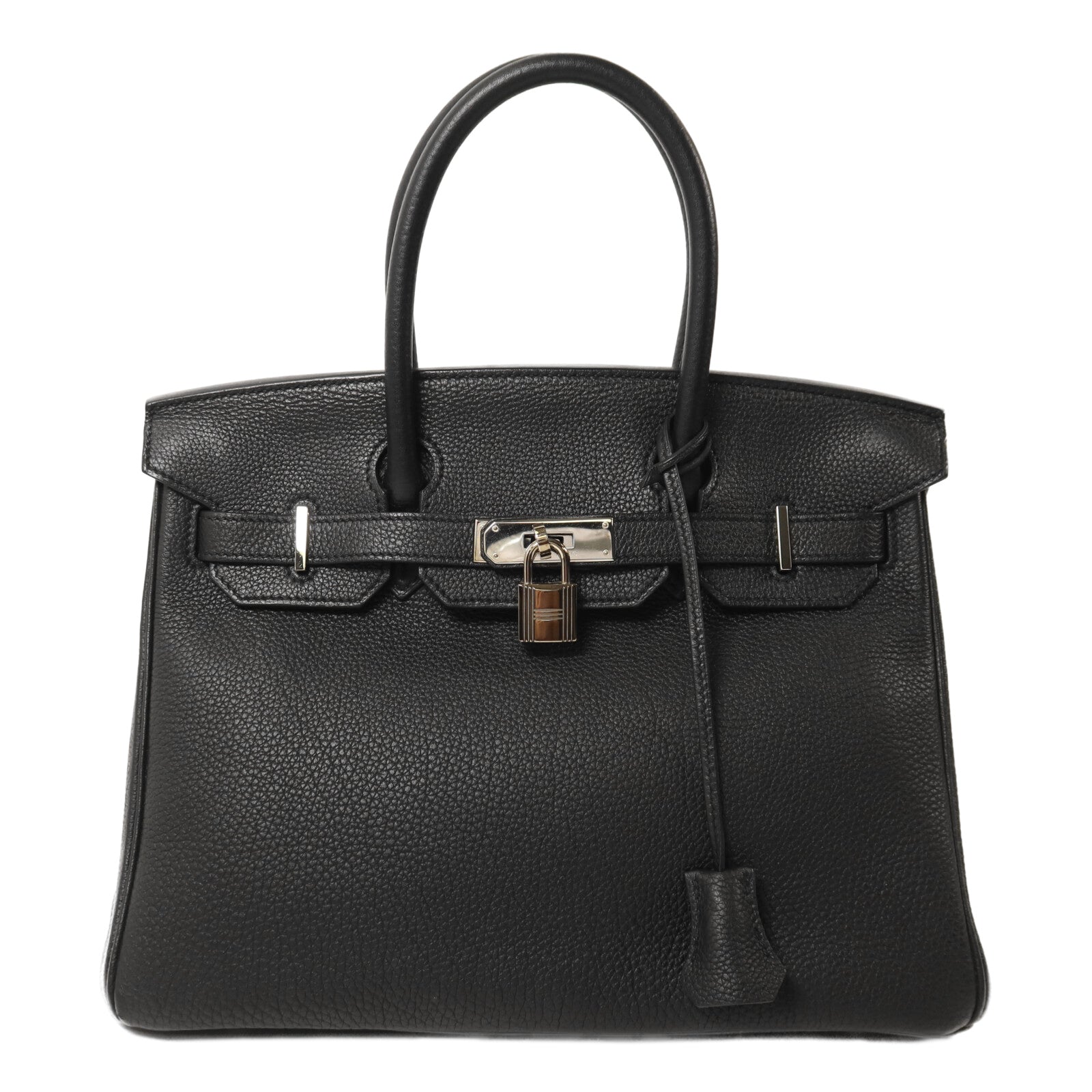 HERMES Togo皮革Birkin 30銀扣手挽袋Noir