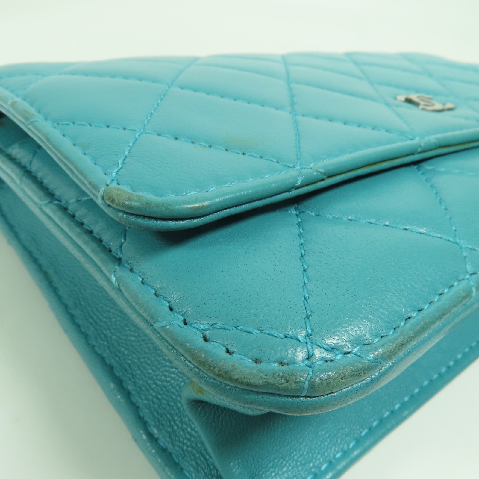 CHANEL 羊皮皮革WOC Wallet On Chain銀扣鏈帶肩背袋