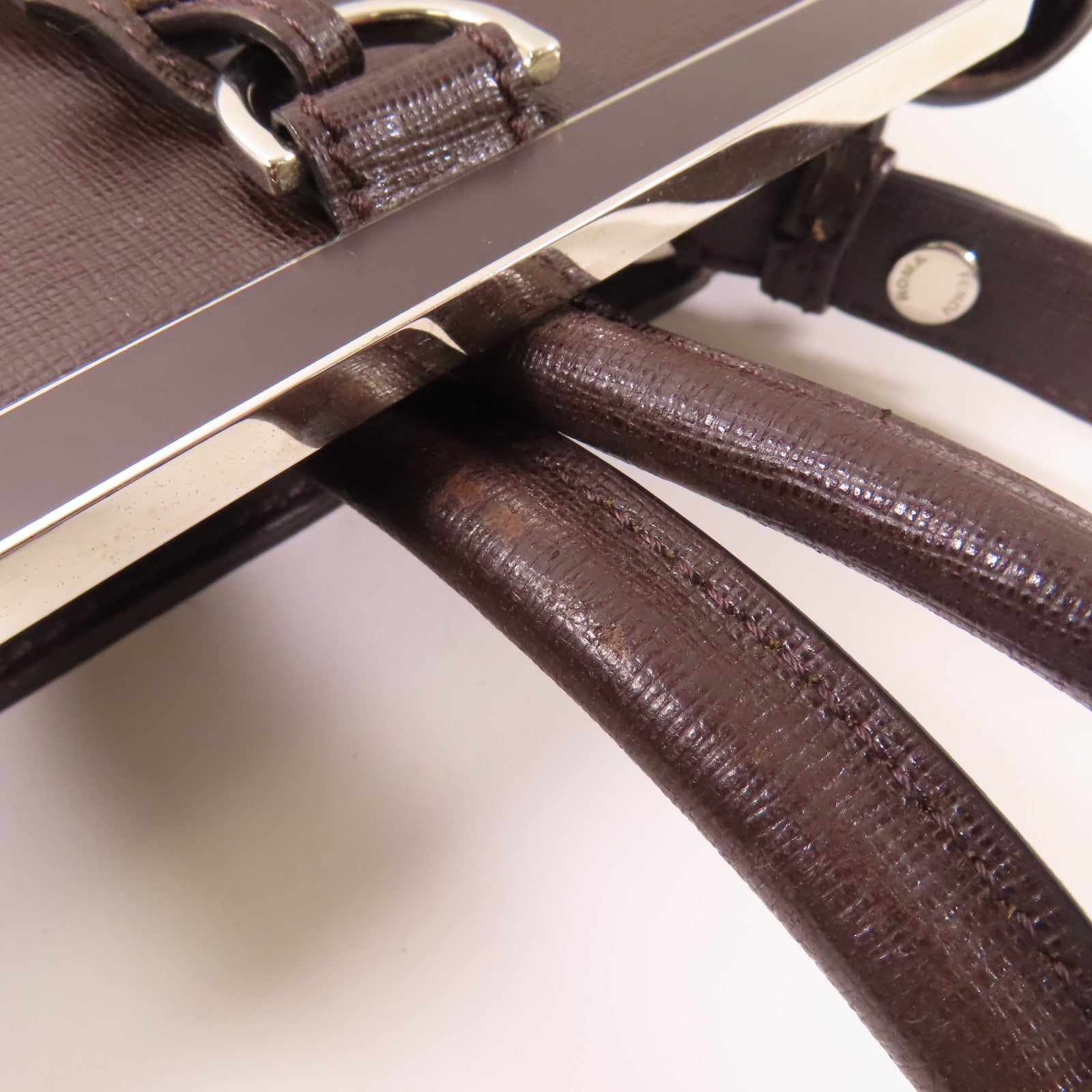 FENDI 牛皮皮革2 Jours Bag銀扣肩背袋