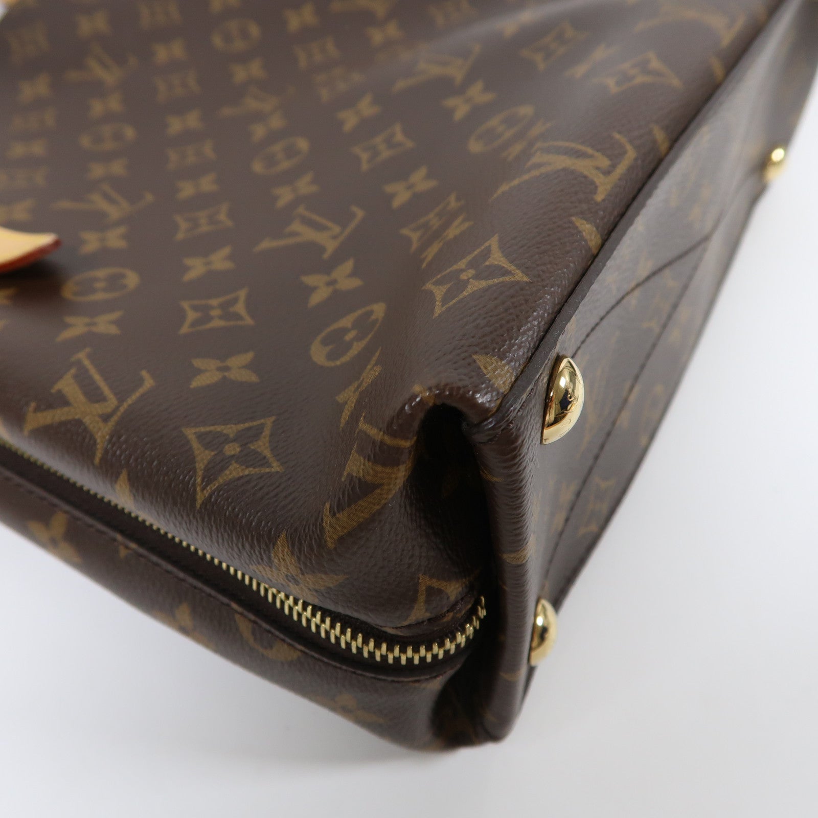 LOUIS VUITTON Monogram Voltaire金扣手挽袋啡色