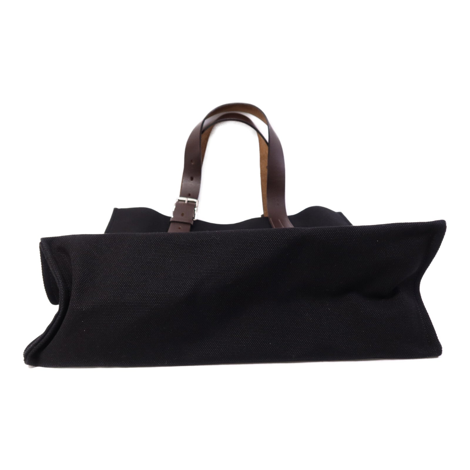 HERMES 帆布Etriviere Shopping Bag銀扣手挽袋Black
