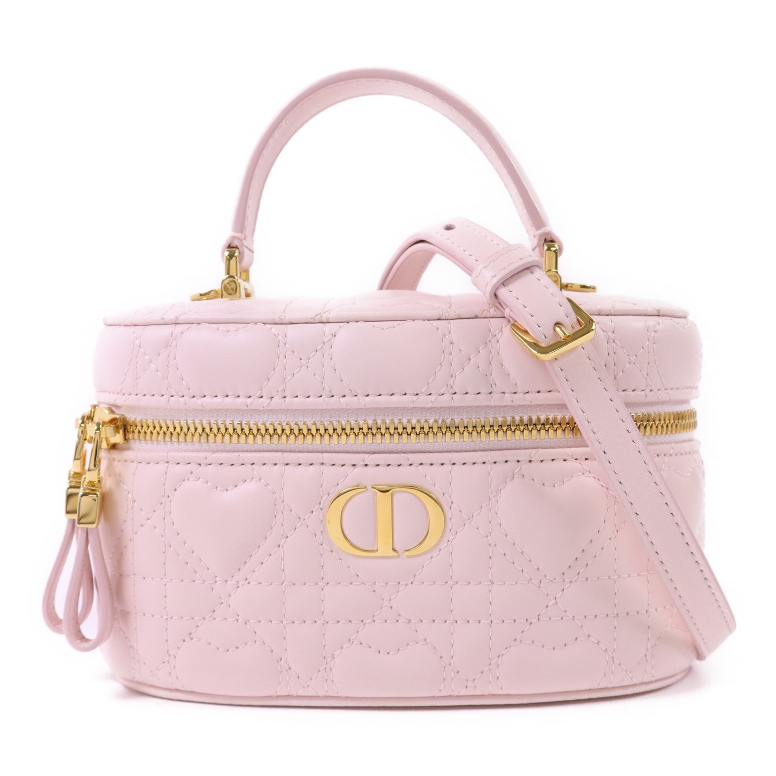 Dior 羊皮皮革Mini Caro Vanity Case金扣手挽肩背兩用袋