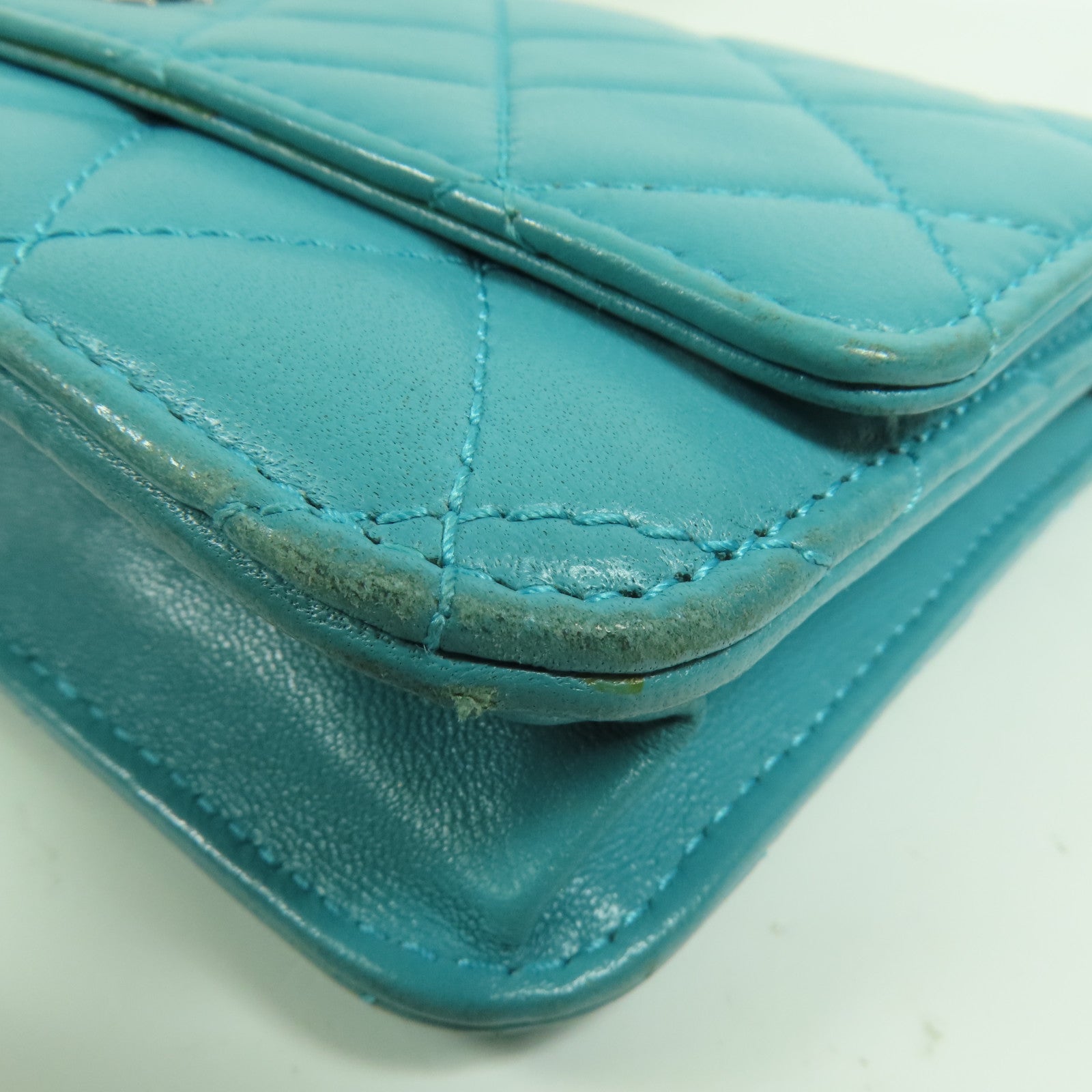 CHANEL 羊皮皮革WOC Wallet On Chain銀扣鏈帶肩背袋