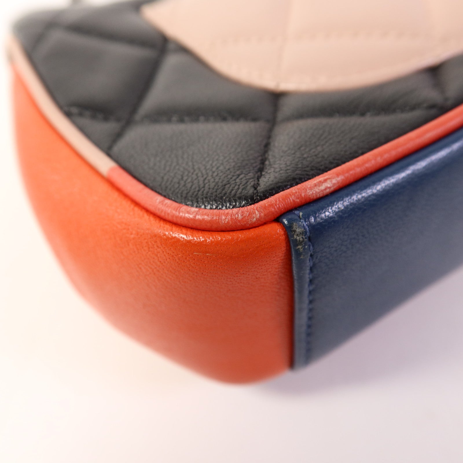 CHANEL 羊皮皮革Chain Shoulder銀扣鏈帶肩背袋