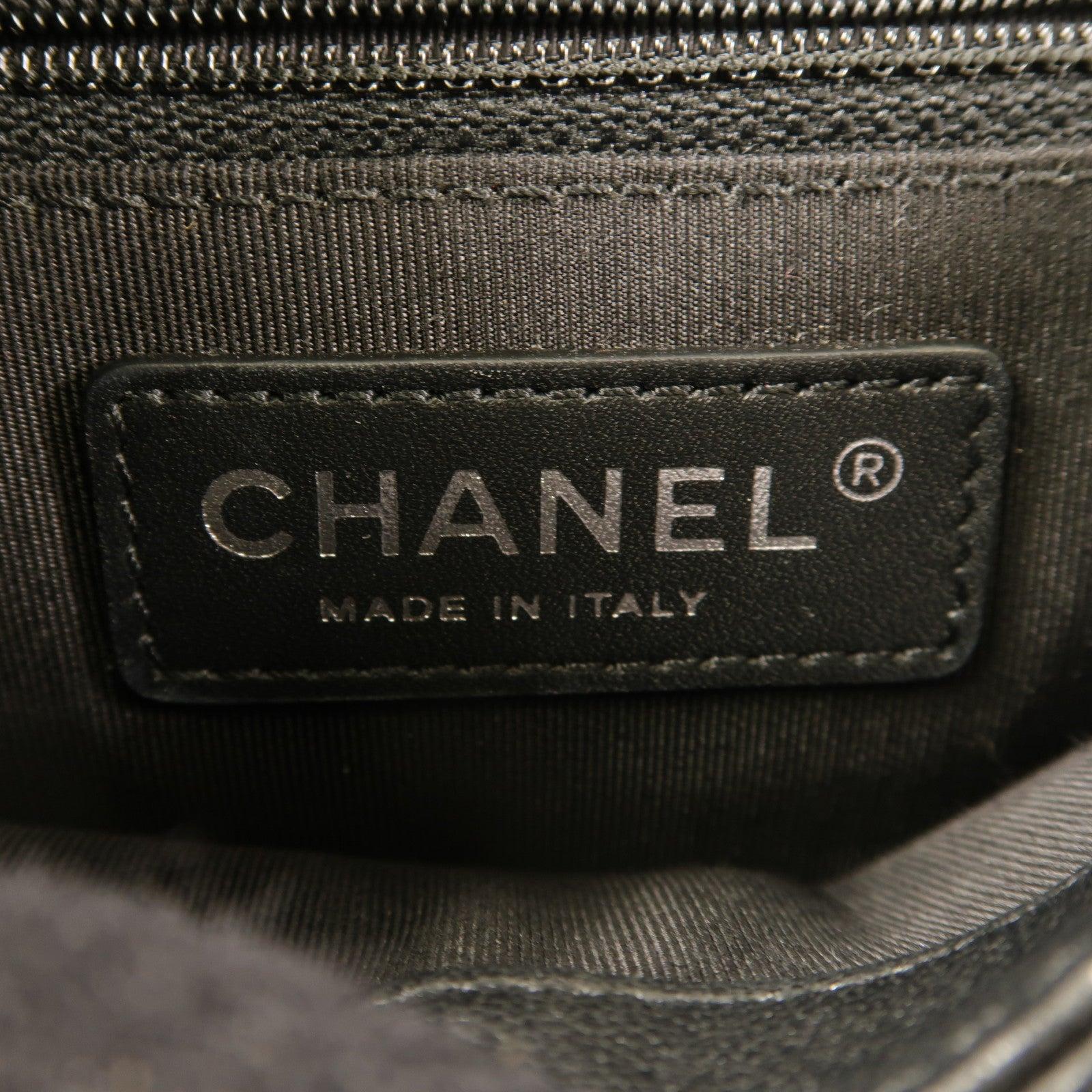 CHANEL 牛皮皮革Chain Shoulder銀扣鏈帶肩背袋