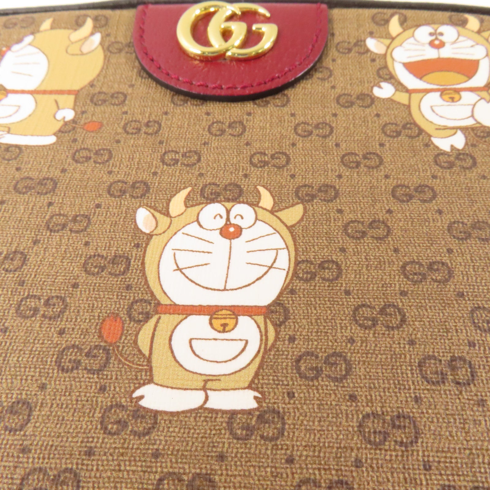 GUCCI 塗層帆布GG Supreme金扣肩背袋