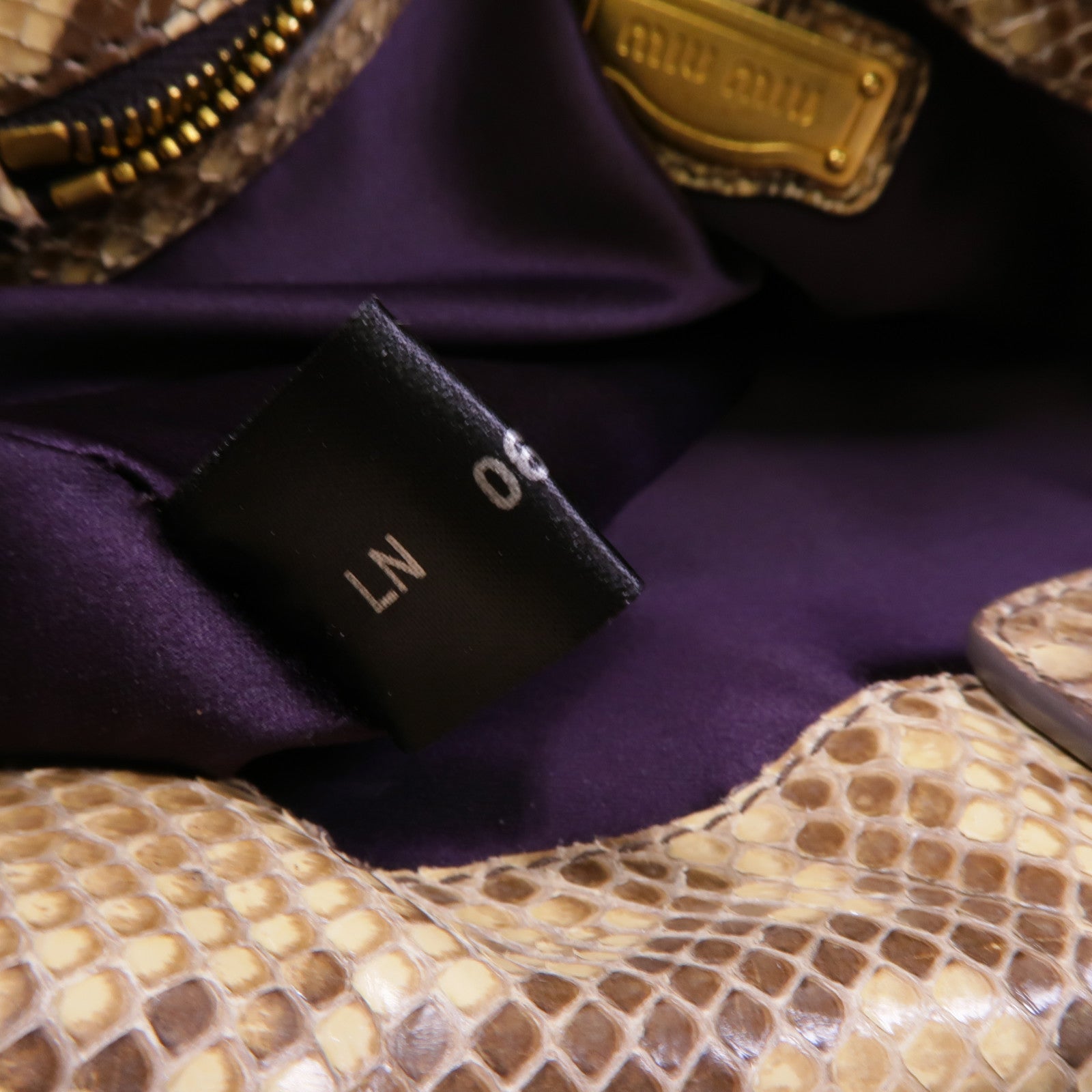 Miu Miu 蛇皮皮革2 Way Shoulder金扣手挽肩背兩用袋