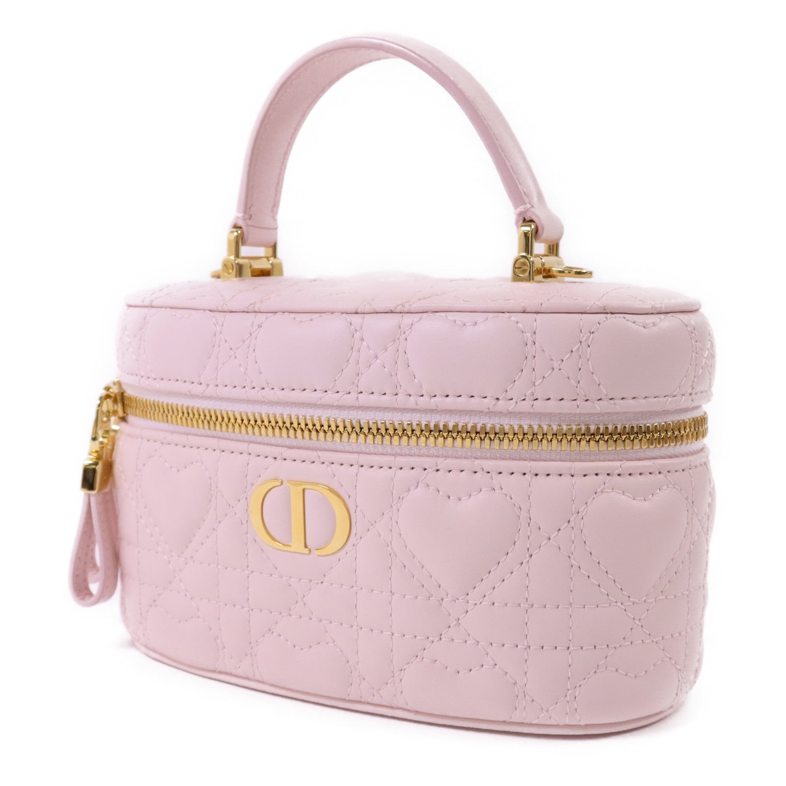 Dior 羊皮皮革Mini Caro Vanity Case金扣手挽肩背兩用袋