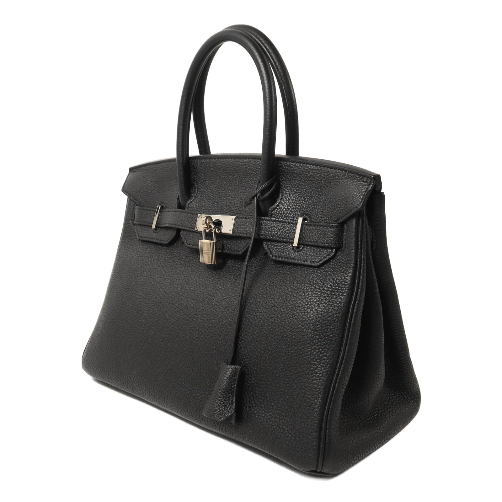 HERMES Togo皮革Birkin 30銀扣手挽袋Noir