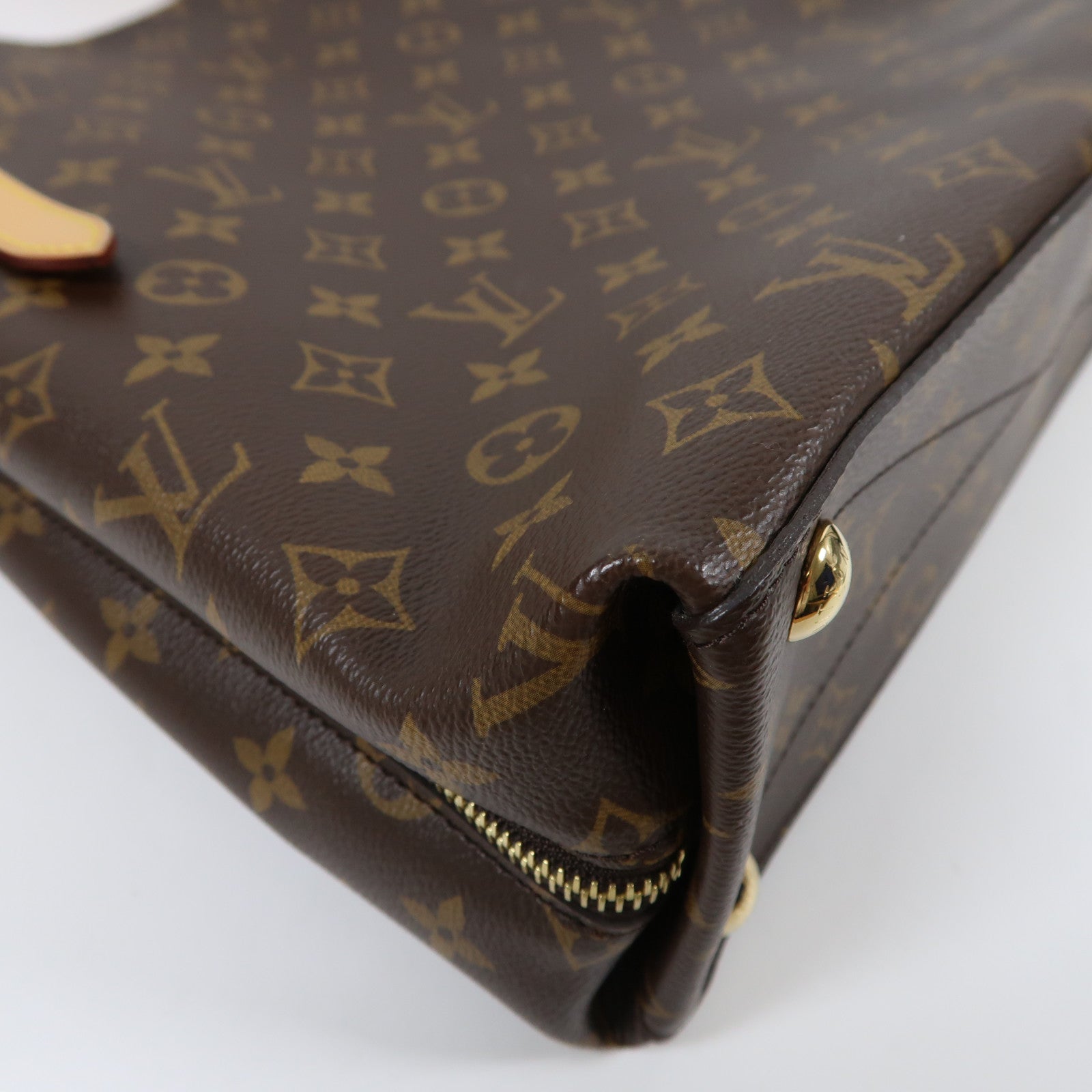 LOUIS VUITTON Monogram Voltaire金扣手挽袋啡色