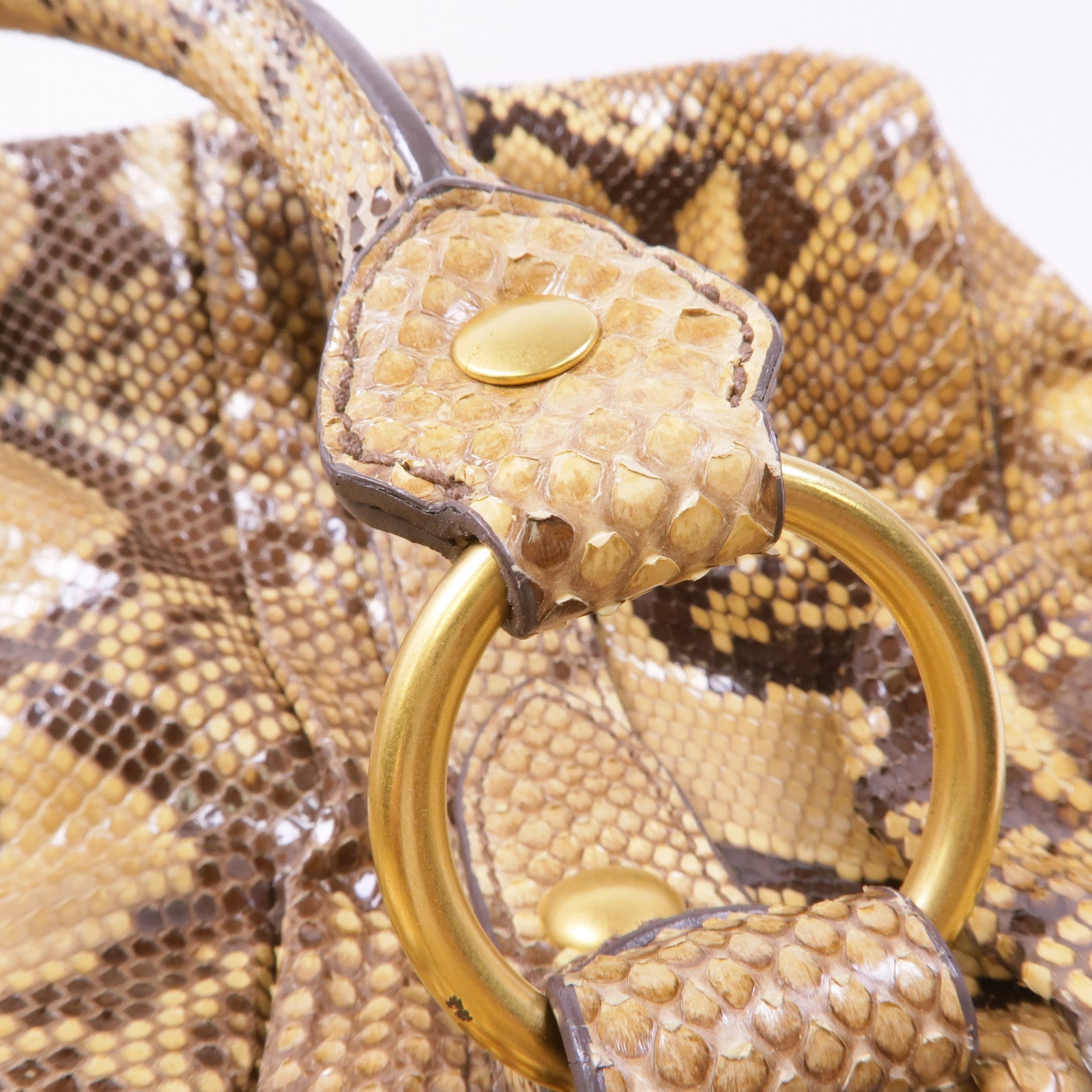 Miu Miu 蛇皮皮革2 Way Shoulder金扣手挽肩背兩用袋