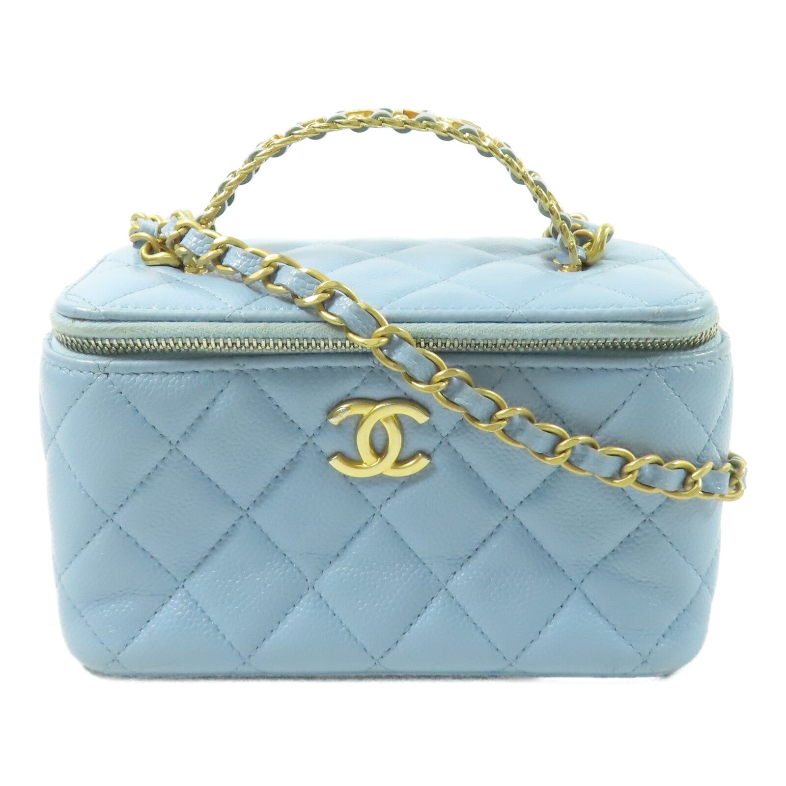 CHANEL 牛皮皮革Vanity Case With Handle鏈帶手挽肩背兩用袋