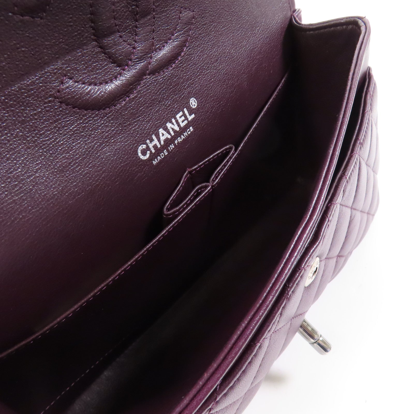 CHANEL 羊皮皮革Classic 25銀扣肩背袋