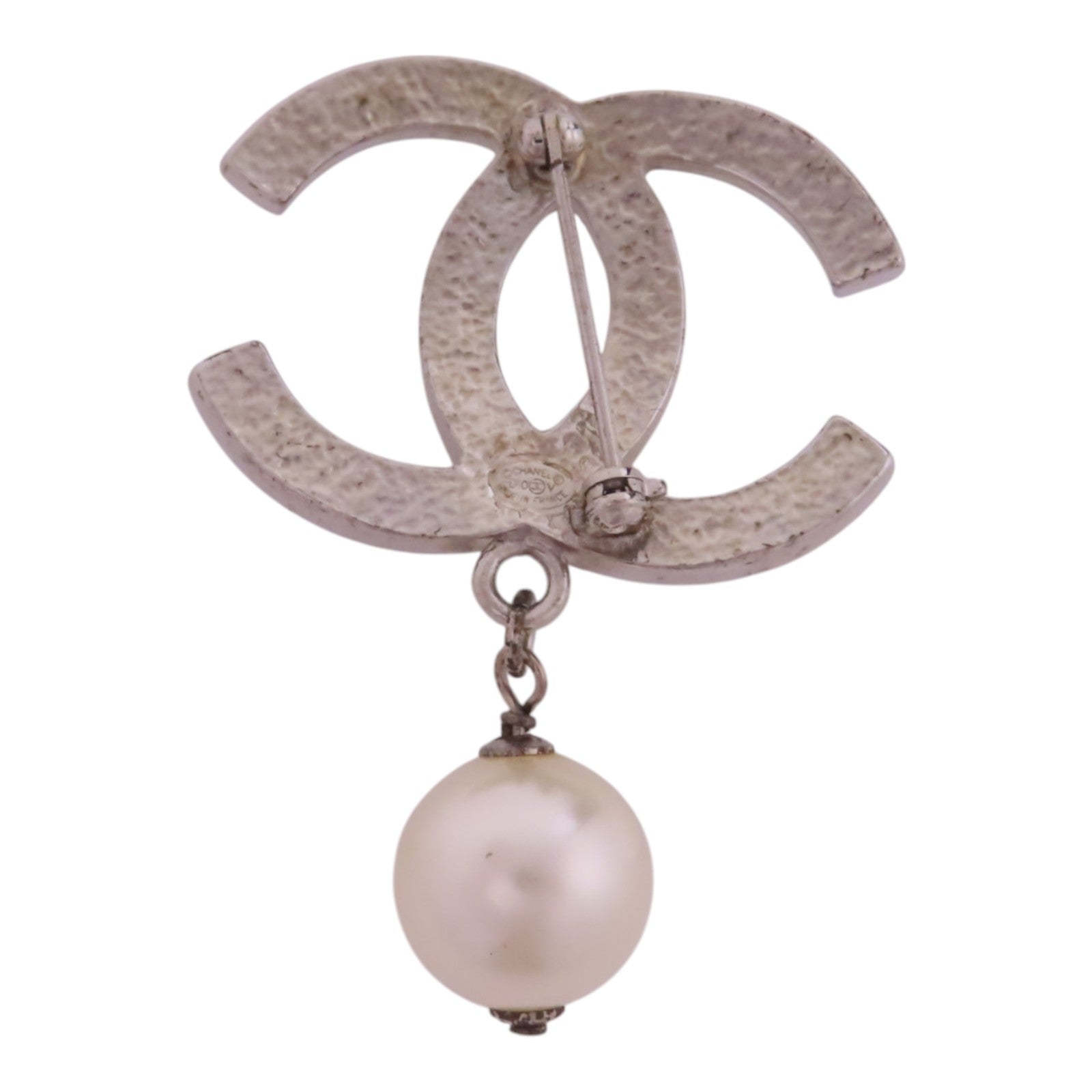 CHANEL 金屬/仿珍珠Brooch銀扣胸針