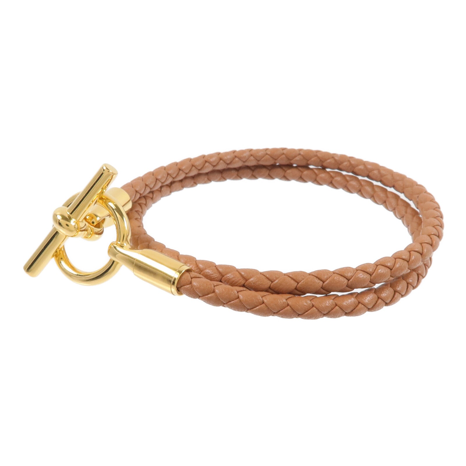 HERMES Swift皮革Glenan Double Tour手帶Gold