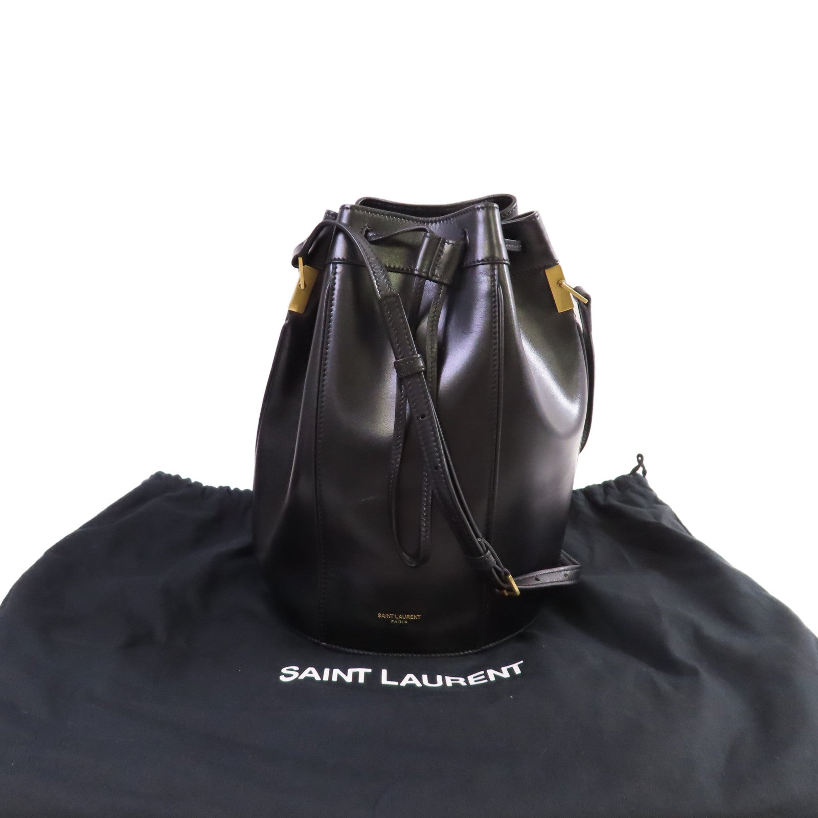 SAINT LAURENT 牛皮皮革Talitha Shoulder Bag金扣肩背袋黑色
