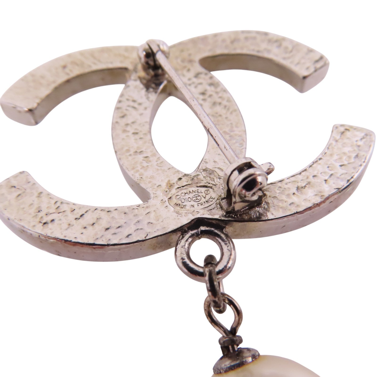 CHANEL 金屬/仿珍珠Brooch銀扣胸針