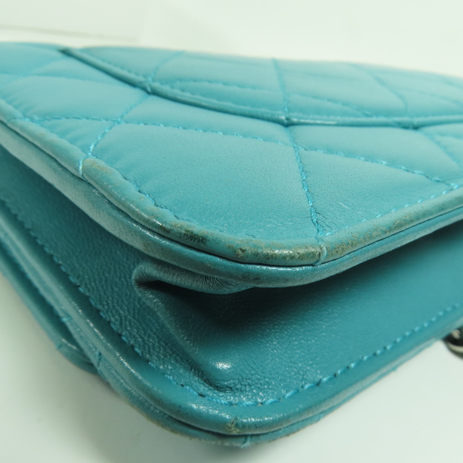 CHANEL 羊皮皮革WOC Wallet On Chain銀扣鏈帶肩背袋