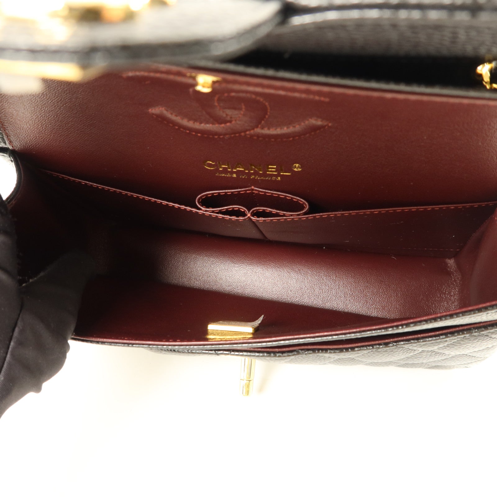 CHANEL 【激減優惠】牛皮皮革Classic 23金扣鏈帶肩背袋