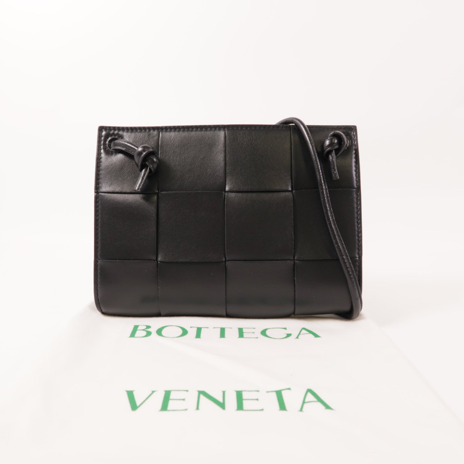 BOTTEGA VENETA BV Mini Cassette Bag Shoulder Bag Calfskin Leather Black